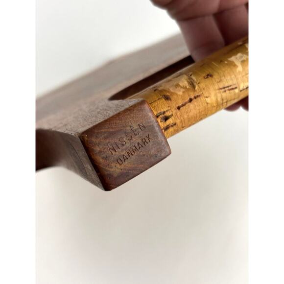 Richard Nissen Teak Wood Tray w/ Cork Handles Danmark Scandinavian MCM 1960s VTG - Picture 7 of 15